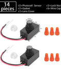 2 Pack Dusk To Dawn Photocell Sensor For Outdoor Lighting 120 To 277V Auto On Off Switch with Gaskets and Wire Caps