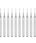 Front view: uxcell 10pc 0.6mm carbide end mills with 1/8in shank for PCB engraving