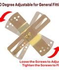 Two Pack 4 Inch Light Fixture Mounting Brackets With 180 Degree Adjustable Crossbar For Standard 4 Inch Electrical Boxes Includes Screws Nuts, gold metal bracket