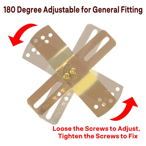 Two Pack 4 Inch Light Fixture Mounting Brackets With 180 Degree Adjustable Crossbar For Standard 4 Inch Electrical Boxes Includes Screws Nuts, gold metal bracket