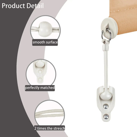 Universal Roller Shade Hardware Kit for Exterior Sun Shades Replacement End Cap Bungee Parts with pull tab detail