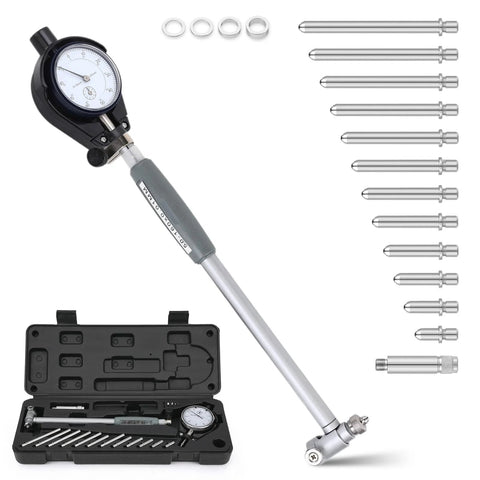 Dial Bore Gauge Set 50 To 160 Mm With 0.01 Mm Accuracy For Engine Cylinder Measurement with case and heads displayed