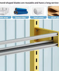 Detail of Hardcore Two In One Industrial Packing Station With Smooth As Butter Glide Cutter and Heavy Duty Bubble Wrap Dispenser, showing diamond-shaped blades and supports.