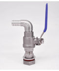 20mm Hose Barb To One And A Half BSP Stainless Bulkhead Elbow 90 Degree Ball Valve Faucet Switch 304 Stainless Steel Plumbing Fitting For Water Lines And DIY Projects, side view