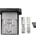 High Amperage Electric Vehicle Charging Connector Slick Fixed Base Heavy Duty Coupler with metal connectors and screws.