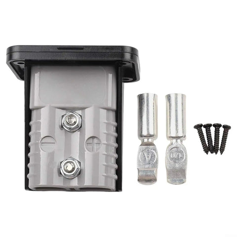 High Amperage Electric Vehicle Charging Connector Slick Fixed Base Heavy Duty Coupler with metal connectors and screws.