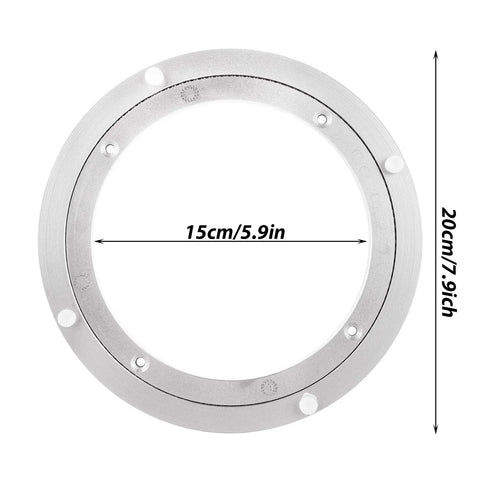 Two 8-inch aluminum Lazy Susan bearing turntable plates for dining tables