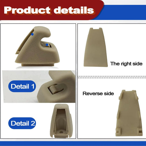 Two Pack Beige Sun Visor Clips For Chevy Silverado 1500 Tahoe And GMC Sierra 1500 Yukon 2007-2013, detailed images