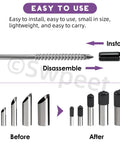Must Have 496 Piece Black Vinyl Rubber End Caps Kit showing installation and before-after use on screws