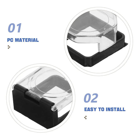 2 Pack Spring Loaded Push Button Cover With Adhesive Backing Dustproof Power Switch Protector For Car Ignition Industrial Control Panels And Home Appliances Durable Button Guard That Keeps Dirt Out And Extends Lifespan Like A Champ, PC material, easy install