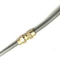 Close-up of 24 Inch Stainless Steel Bellow Propane Hose For RV Low Pressure Fireplace Extension With brass fittings