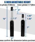 6 Inch Pneumatic Gas Cylinder For Classic Aeron Chair Replacement, showing dimensions and adjustable height feature