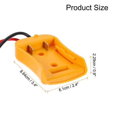 DIY RC Car Battery Adapter Converter Kit with 12AWG Wire And Wire Harness Connector, yellow harness, product size dimensions