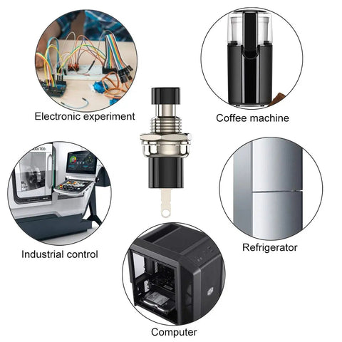 Momentary Push Button Switch 1A 250V AC SPST NC Black Cap Mini Push Button With Wire 2 Pin Terminal used in various applications