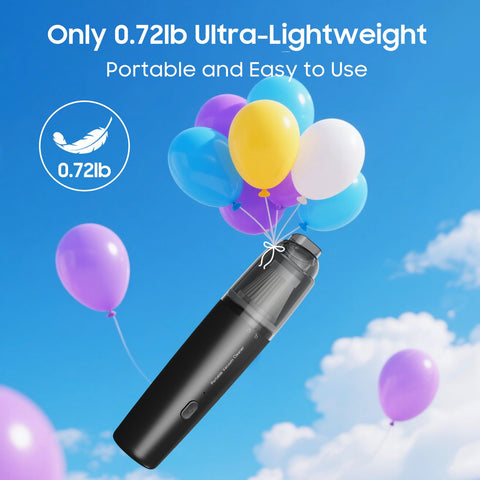 Cordless Handheld Vacuum Cleaner, Ultralight And Super Handy For One-Handed Cleanups In Car, Home, Office, 2 In 1, floating with balloons