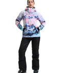 Womens Ski Jacket And Pants Snowsuit Waterproof Insulated Winter Warm Snow Gear Set For Mountain Trips With Breathable Shell 10000mm Waterproof Windproof Front Zips Fleece Lined Interior Adjustable Cuffs Black XS in colorful design