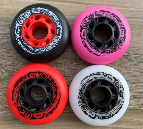 Skate Wheel Replacements For Inline Skates 68Mm 72Mm 76Mm Or 80Mm 92A Hardness For Asphalt Outdoor And Indoor Use, four colors.
