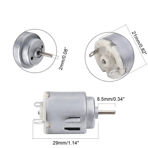 5 Pack 1-6V DC Mini Motors For RC Boats And Planes Dope Do It Yourself Hobby Kit 5000-20000RPM 21mm Diameter By 25mm Length 2mm Shaft Low Noise High-Performance Micro Motors For DIY Projects