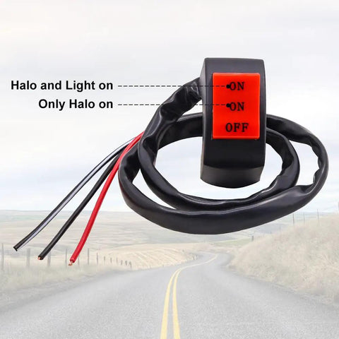 Universal Seven Eighths Inch Motorcycle Handlebar Switch 12V Three Position On Off High Low Beam Fog Light Spotlight Controller Ride Ready For Motorbike ATV Dirt Bike And Scooter