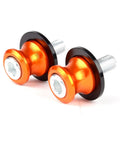 Two Pack 10mm M10x1.25 Motorcycle Swing Arm Sliders Spools CNC Swing Arm Stand Screw For FZR1000 FZR600 FZR400 Kawasaki Orange