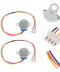Two Piece 5 Wire Stepper Motor Set Built Like A Workhorse For Cnc Engraving And Milling Systems, with color-coded wires and compact design.
