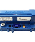 Heavy Duty Golf Cart Speed Controller For Ezgo Txt48V Xct48500 With 500 Amp Regen Module, blue, top view, includes programming ports.
