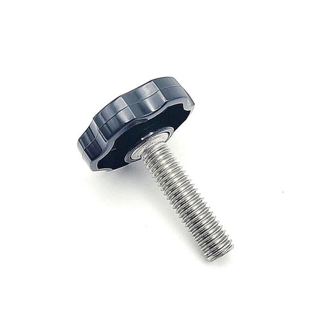 3/8 In Thumb Screws With Black Clamping Knobs And Hex Bolts, 304 Stainless Steel 3/8 16 Standard Coarse Thread, Heavy Duty Hassle Free Adjustment, Rust Resistant Hardware For Indoor Outdoor Jobs, Pack Of 4, ergonomic black knob with stainless steel threaded shaft.