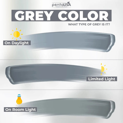 Gray color variations under different lighting conditions for Gray Premixed Acrylic Sanded Grout Repair Kit with applicator.