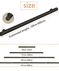 Slick Black Stainless Steel Railing Indoor And Outdoor Heavy Duty Wall Guardrail With Built Tough Foot Support For Stairs And Decks Corrosion Resistant Top Shelf Home Upgrade Kit showing customized lengths 30cm-600cm.