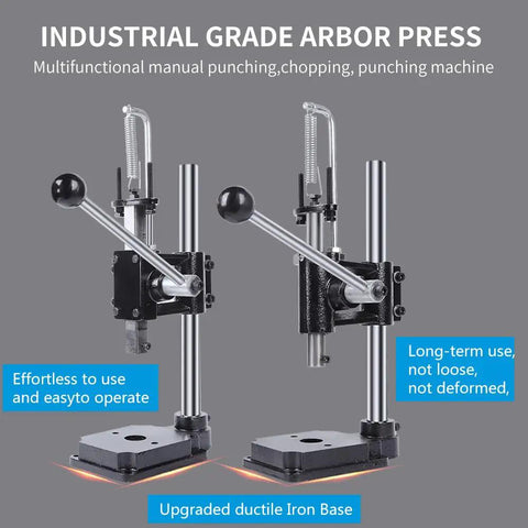Heavy Duty Leather Hole Puncher Hand Punch Manual Press With Ductile Iron Base Arbor Press, industrial-grade tool display