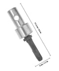 Silver Power Drill Adapter For Earth Augers And Garden Gear With Four Slot Shank, Heavy Duty Drill Bit Converter for Electric Drills