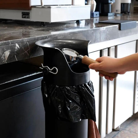 Espresso Knock Box Garbage Bags 13x35 Inches 100 Pack Heavy Duty Thick Liners For Commercial Coffee Shops in use