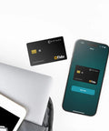 FIDO2 NFC Security Key For 2FA And Passwordless Login, CardFormat Security Key Works With Microsoft, Apple, Google, Facebook, Dropbox And DESFire, Fast Setup, Strong Phishing Protection, FIDO Certified shown next to smartphone.