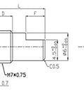 Technical drawing of EC11 360 Rotary Encoder 5 Pack 20mm Handle 3 Pin No Switch Digital Potentiometer for DIY projects.