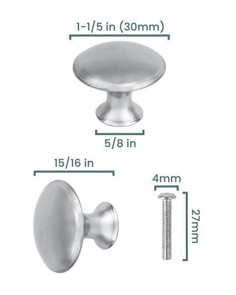 Premium Brushed Nickel Cabinet Drawer Knobs 30 Piece Set Slick Stainless Steel Dresser Pulls With Screw Kit Top Shelf Hardware To Transform Any Kitchen Or Bathroom With Hella Durable Grip And Clean Line Design