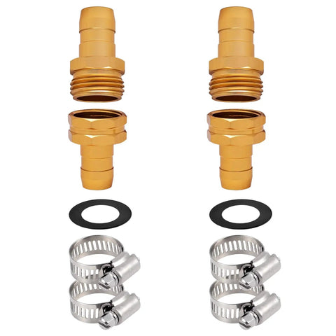 Two Pack Five Eighth Inch Aluminum Garden Hose Connector With Stainless Steel Clamps For Durable, Rust Free Hose Repair Kit And Fittings