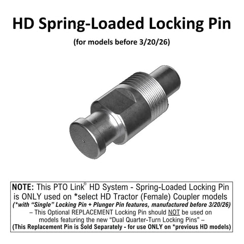 Rock Solid Stainless Steel Replacement Locking Pin With Spring Loaded Auto Lock And Hassle Free Quick Swap Design For Single Pin Plus Plunger Pto Couplers
