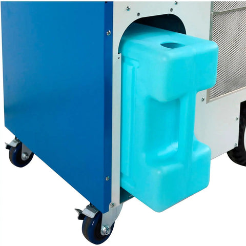 Heavy Duty Outdoor Portable Air Conditioner With 13700 Btu Cooling Capacity For Up To 315 Square Feet with removable blue ice block.
