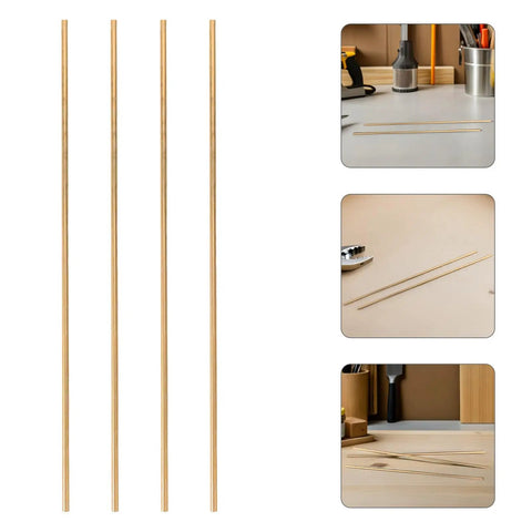 Brass Knife Handle Pins For DIY Knife Handle Kit 2 Pack Pro Grade Solid Round Brass Dowel Rods 20x0.3cm easy install shown on table