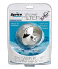 Universal Slim-Line2 Shower Filter With Chlorgon Filtration, Brushed Nickel Finish, in retail packaging