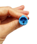 Abs Wheel Speed Sensor Connector Pigtail Drop In Replacement Fits Bmw X5 E53 Mini Cooper R50 R52 R53 R60 showing blue connector end in hand.