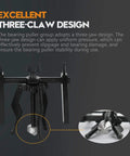 Three Jaw Inner Pilot Bearing Puller Beefy Heavy Duty Auto Bushing Carbon Steel Gear Extractor with three-claw design