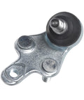 Front lower control arm with rubber bushing and mounting holes, silver metal