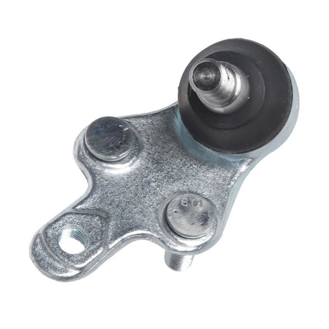 Front lower control arm with rubber bushing and mounting holes, silver metal