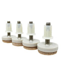 4 Pack 1 Inch Threaded Felt Furniture Glides With One Quarter Inch Adjustable Leveling Feet For Wood Tile Laminate Floors Tan Includes Threaded Inserts Tough Build For Heavy Use And Quiet Smooth Glide On All Floor Surfaces