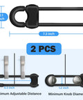 Premium KidSafe Cabinet Locks And Toddler Proof Drawer Latches For Home Security Quick Adhesive Setup Keeps Lil Ones Outta Trouble Without A Hitch In Sturdy 2Pack Black Design measuring 7.3 by 2.1 inches.