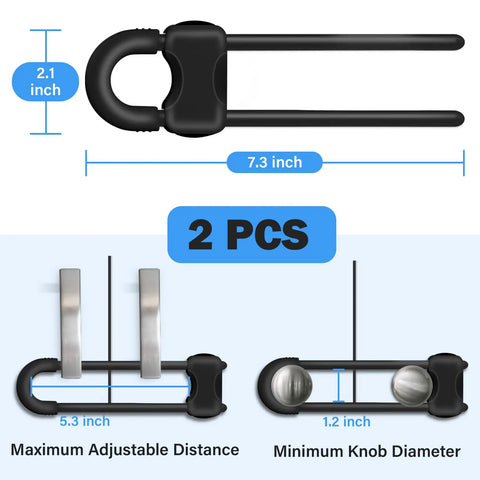 Premium KidSafe Cabinet Locks And Toddler Proof Drawer Latches For Home Security Quick Adhesive Setup Keeps Lil Ones Outta Trouble Without A Hitch In Sturdy 2Pack Black Design measuring 7.3 by 2.1 inches.