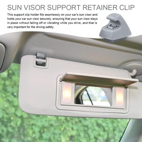 2 Pack Sun Visor Support Clips Anti Vibration Retainer Bracket For Chevy Cruze Sonic Spark And Buick Verano Replaces OEM 95994975 95994976 Gray Easy Install With Factory Specs And Secure Fit installed on visors