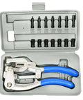 Heavy Duty Hand Held Power Hole Punch Kit That Slaps Through Sheet Metal And Plastic Up To 16 Gauge With Adjustable Edge Guide