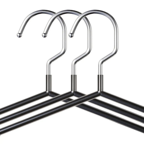 Non Slip Metal Hangers For Suits And Coats With Rubber Coating Chrome And Black Friction Hangers 16 Inch Wide Heavy Duty 5 Gauge Wire